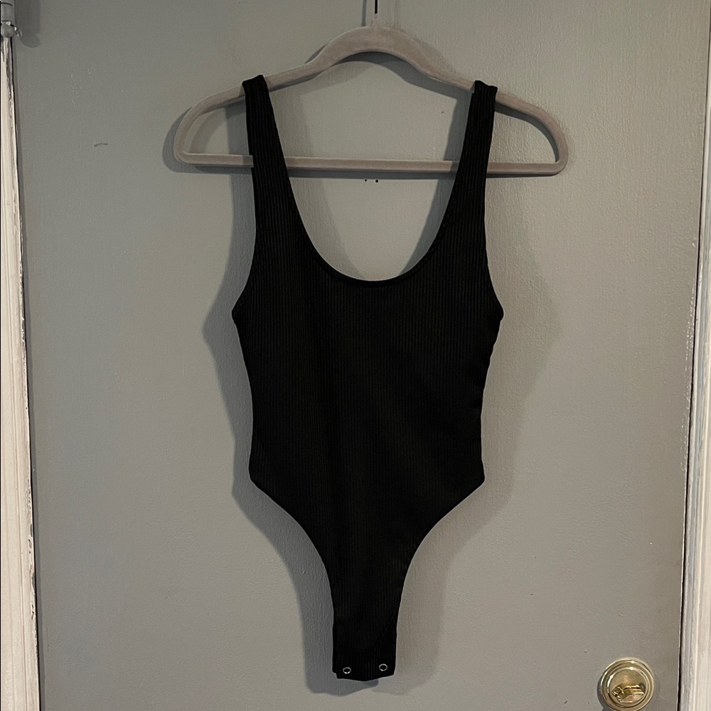 B.O.A. Black Ribbed Bodysuit